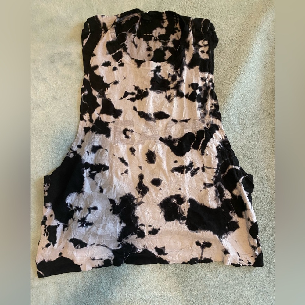 Spiritual Gangster Black and White Tie-Dye Tank Top